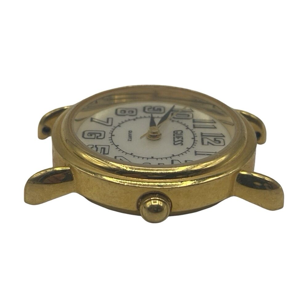 Vintage 1990 Guess Quartz Womens Watch Gold Tone Pearl Dial Needs Battery - Picture 3 of 8